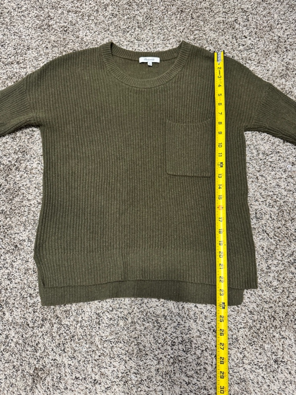 Madewell Thompson Ribbed Crewneck Sweater with Front Pocket - Picture 10 of 11